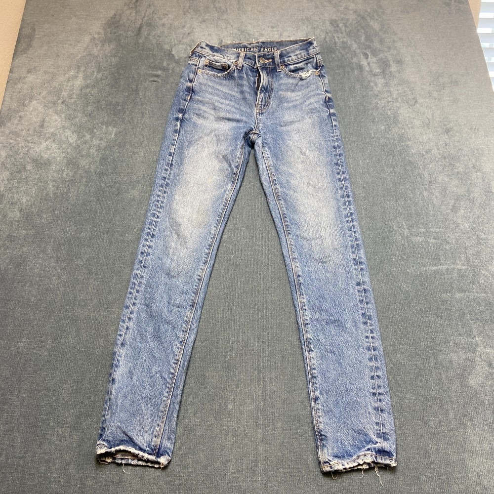 American Eagle Outfitters Jeans Womens 000 Blue Denim Cotton Stretch Regular Fit